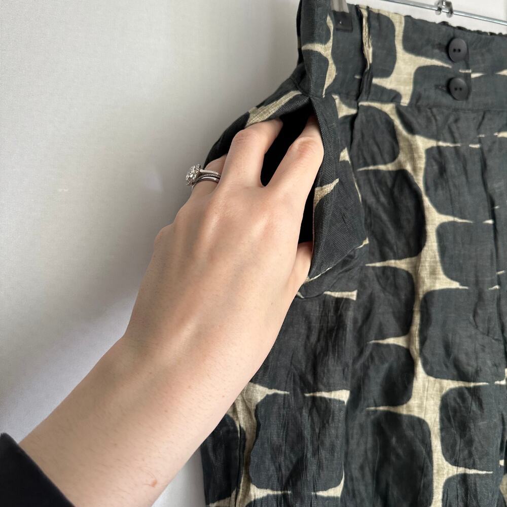 NWT Souvenir Silk Cotton Small Pantalone Sabbia/Nero Tan Black Dress Pant Small - Picture 5 of 16